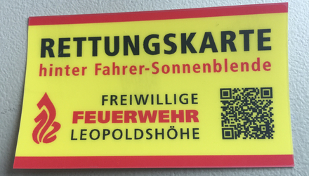 Info-Sticker Rettungskarte