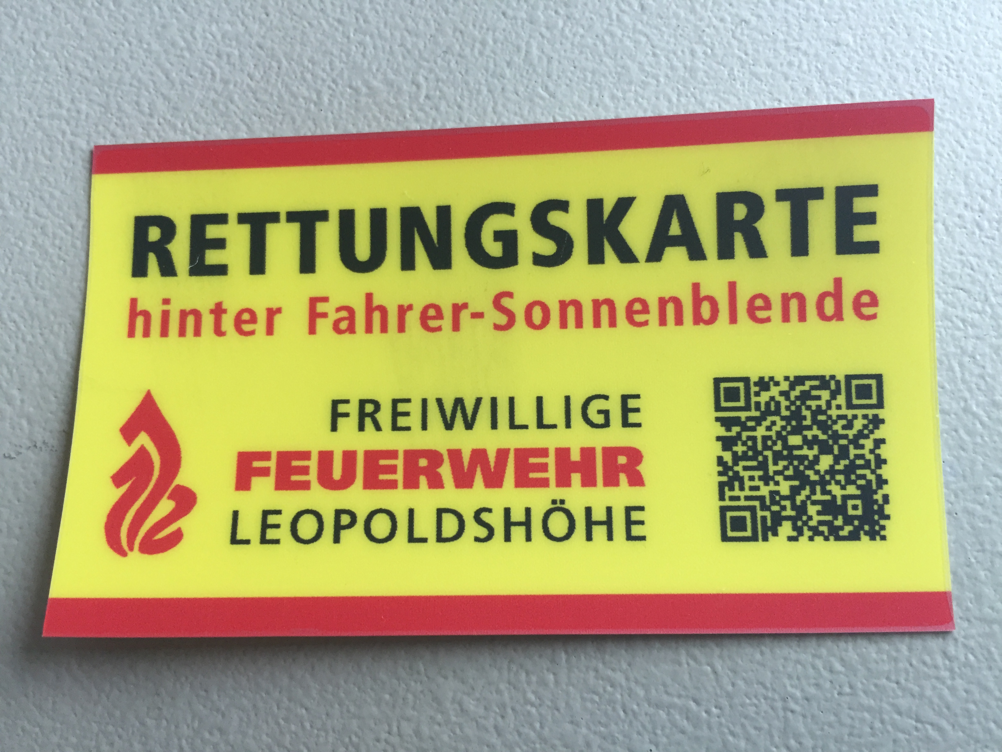 Info-Sticker Rettungskarte